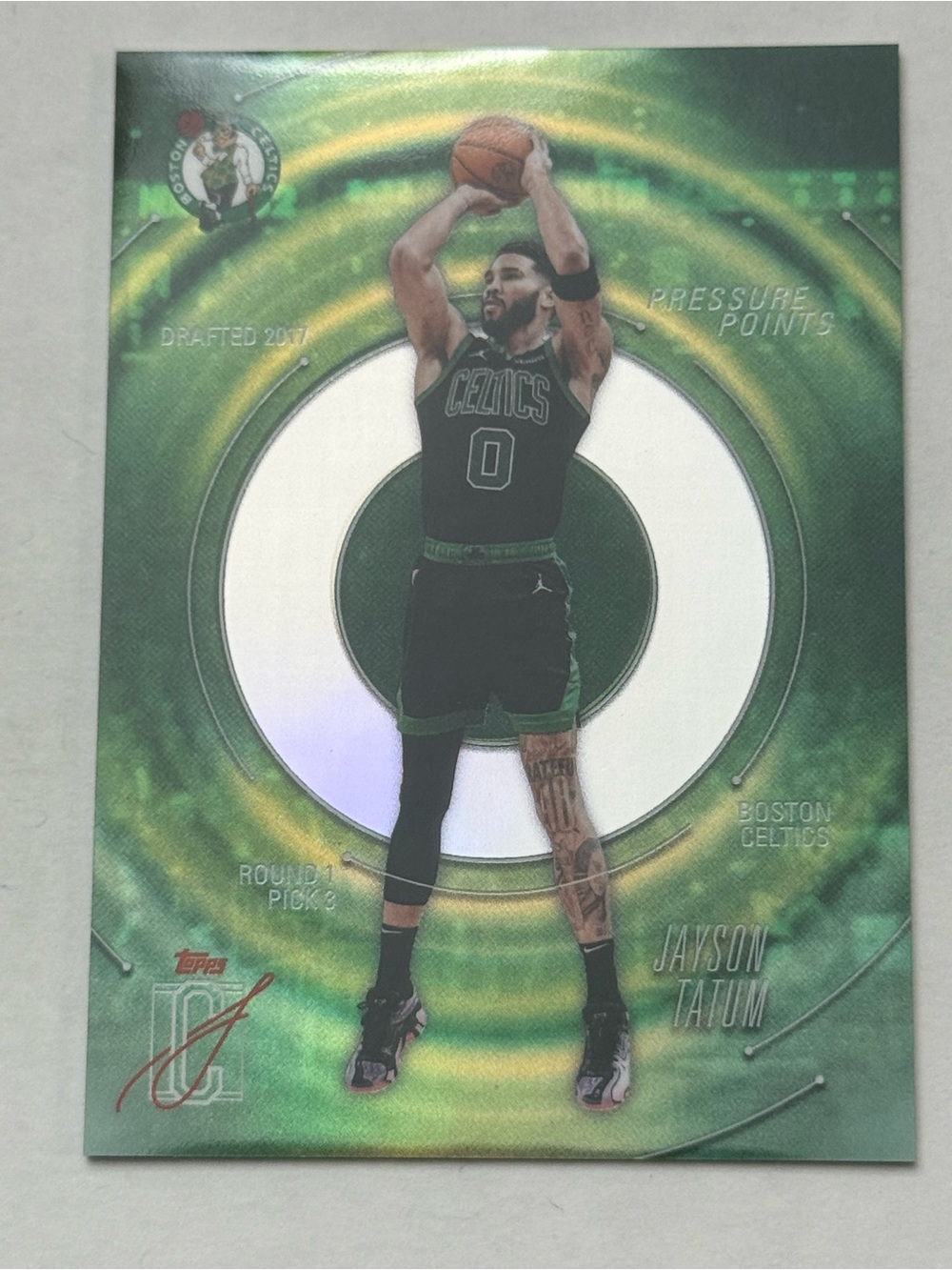Topps Boston Celtics Green and White Jayson Tatum Trading Card